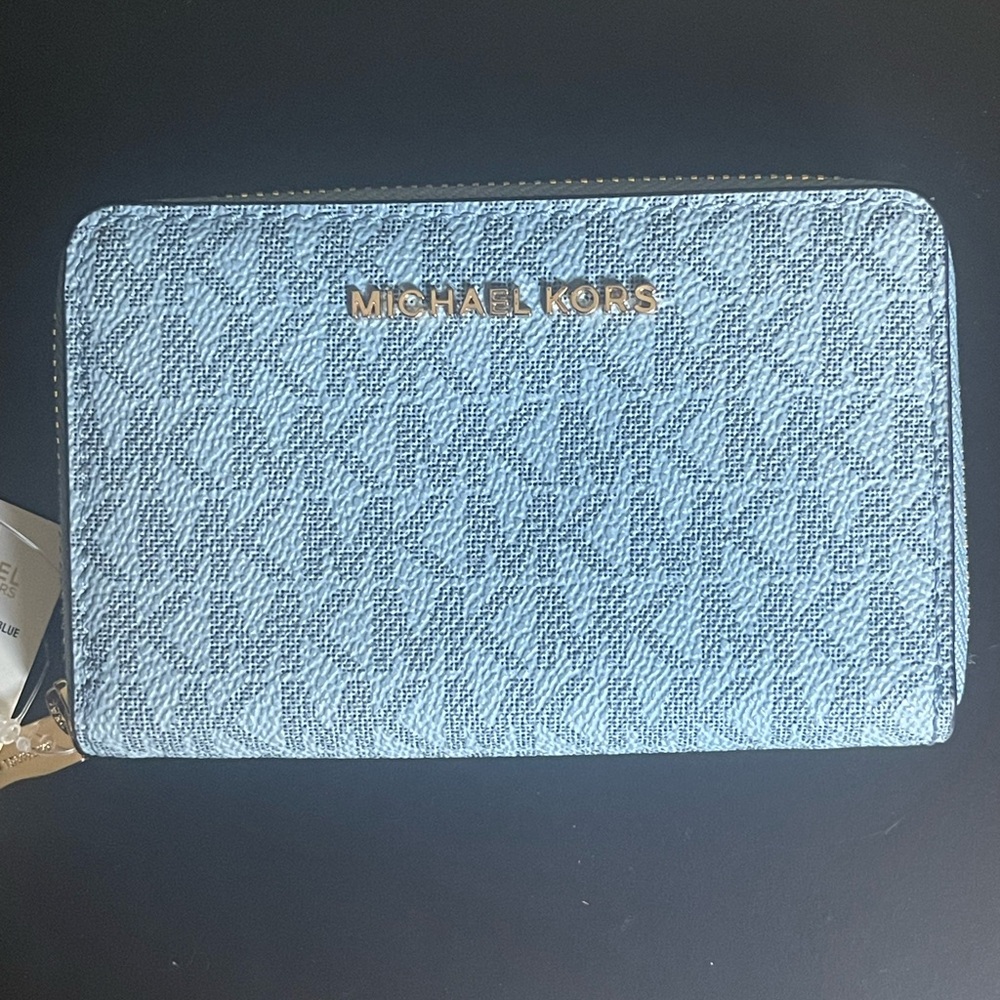 Michael Kors Jet Set Card Case Pale Blue